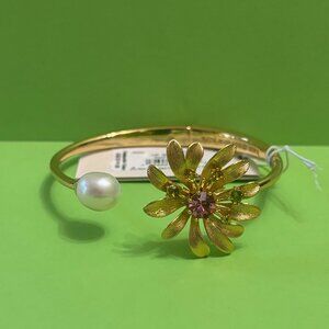 Kate Spade "Rooftop Garden" Open Hinged Bangle - Fresh Pearl